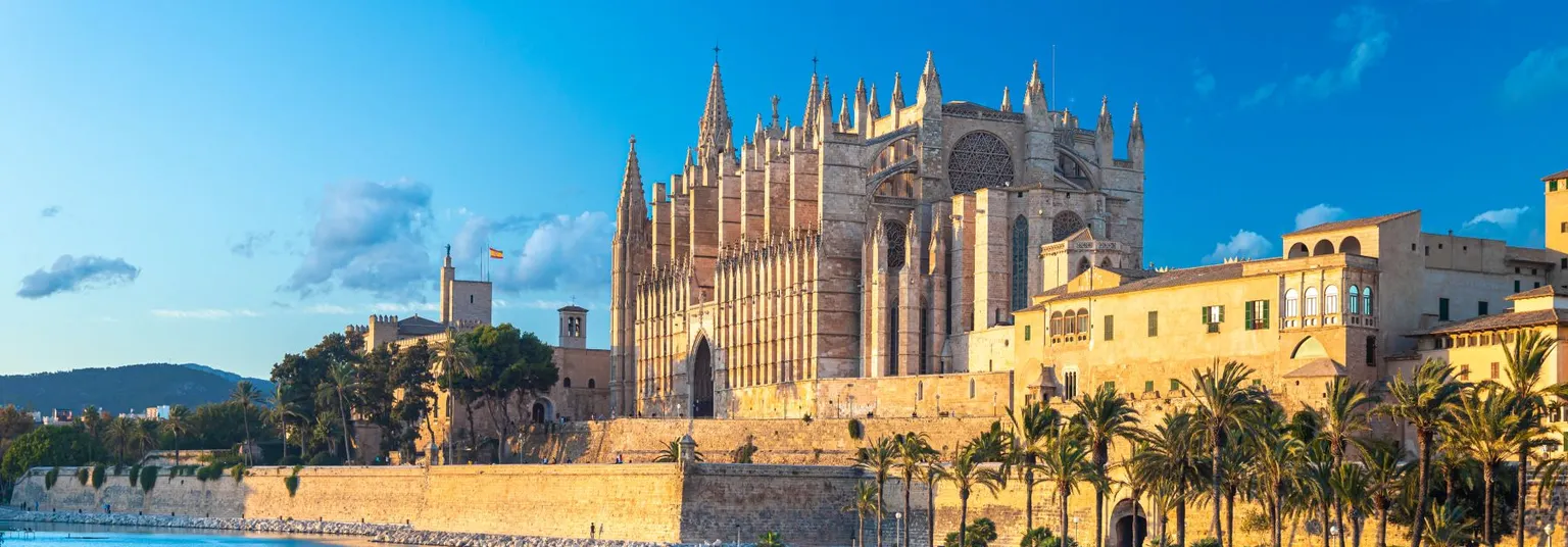 Kathedraal La Seu, Sunet, eilanden van Palma de Mallorca, Spanje.